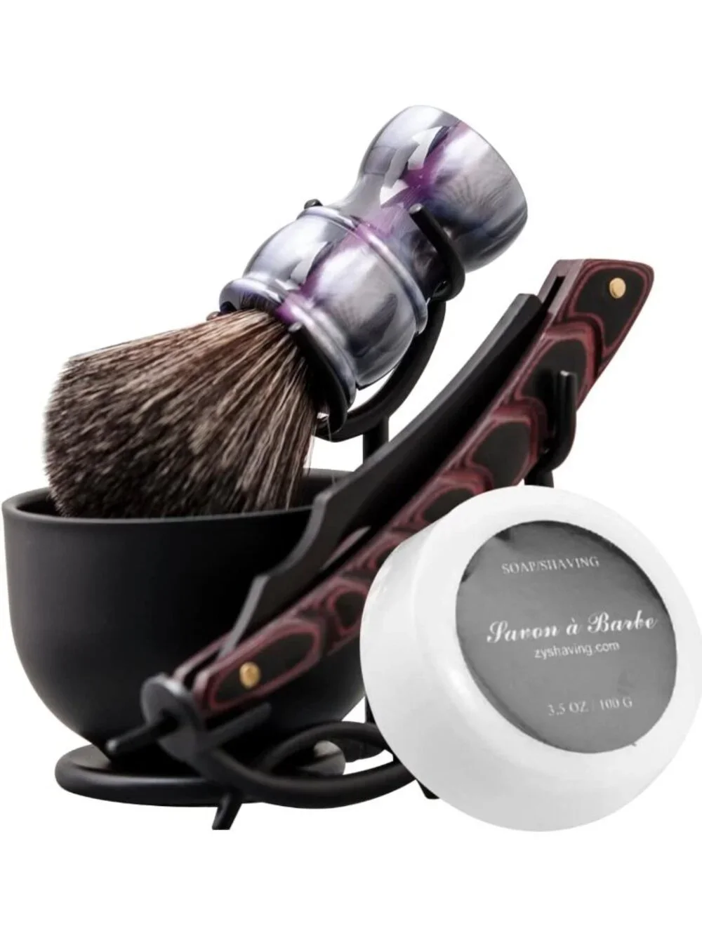 Ultimate Shaving Kit for Men - Straight Razor, Leather Strop, Brush & Soap Set